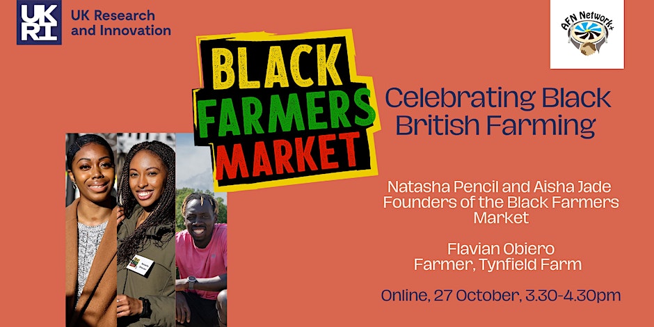 Promotional card for the Black British Farming online event